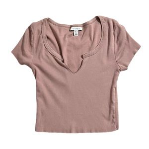 Topshop | Ribbed Cropped T-shirt